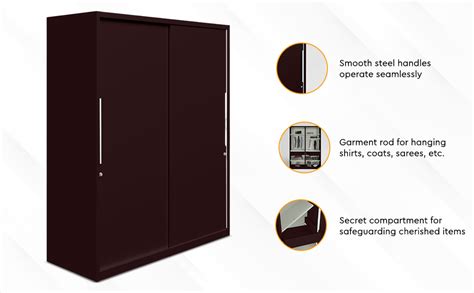 GODREJ INTERIO Almirah Slide N Store XL Plus 2-Door Steel Sliding ...