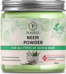 puranex 100% Pure & Natural Neem Powder For Pimple free, Spot Less ...