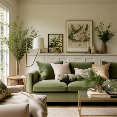 Elegant Ensemble: Green, White & Gold 🌿 | Green living room decor ...