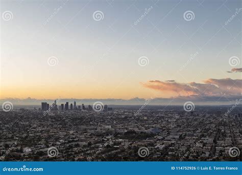 Sunrise in Los Angeles, California Stock Photo - Image of skyline ...