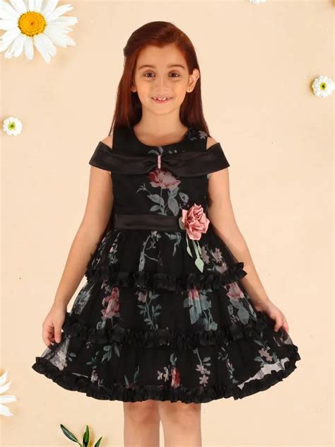CuteCumber Casual floral printed fit and flared Dress for Girls Price ...
