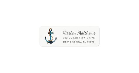 Watercolor Anchor Return Address Labels | Zazzle