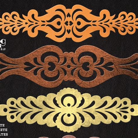 3 Cuff Bracelet Leather Jewelry Templates Vector Digital SVG - Etsy India