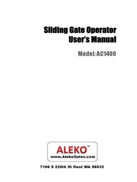 Image result for How to Install Sliding Gate Operator Model AC1400