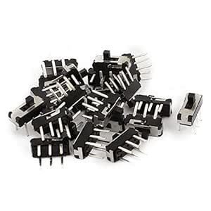 PRAV® 20 Pcs 2 Position DPDT 2P2T 6 Pin PCB Panel Mini Vertical Slide ...
