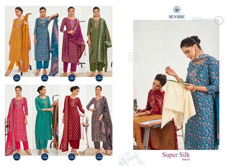 Super Silk Vol 12 Sunrise Modal Silk Pant Style Suits Wholesaler ...