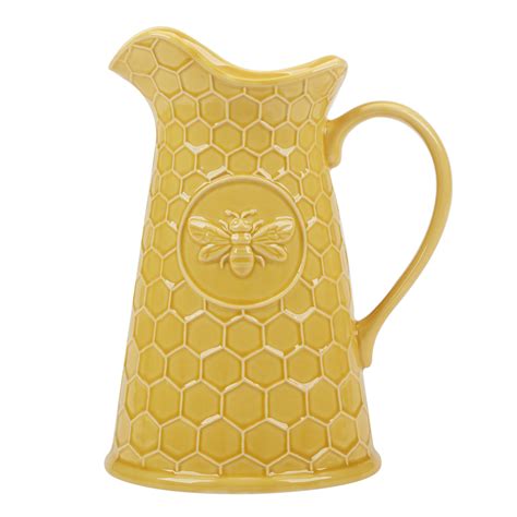 Certified International French Bees Embossed Honeycomb Pitcher 7.75in x ...