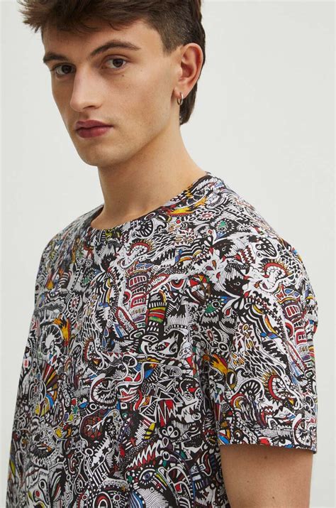 T-shirt bawełniany męski by Justyna Rybak, Grafika Polska kolor ...