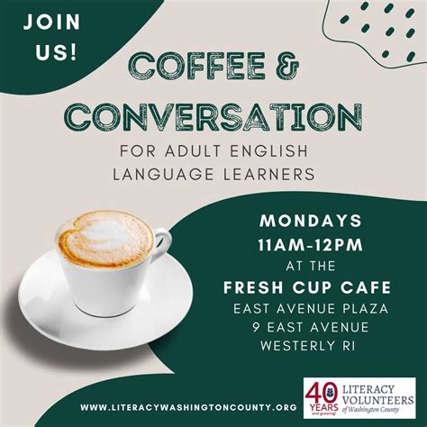 Learn English: Coffee & Conversation. Free conversation class for adult ...