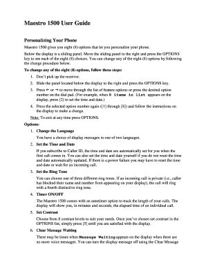 Fillable Online uwyo Maestro 1500 User Guide Fax Email Print - pdfFiller