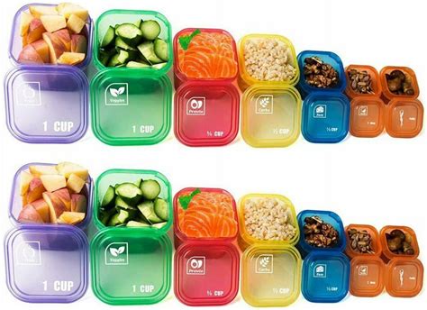 Generic Fix Portion Control Containers Kit 14 Pack for Meal Prep 21 Day ...