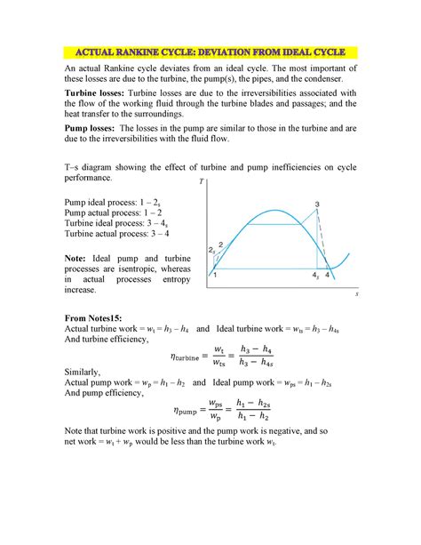 ME209 Notes 18 - An act these l Turbin the flo heat tr Pump due to T–s ...