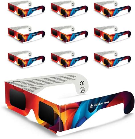Solar Eclipse Glasses 10 pack - 2024 CE and ISO Certified Multicolor ...