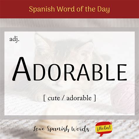 Spanish Word of the Day: Adorable (cute / adorable) - Love Spanish Words