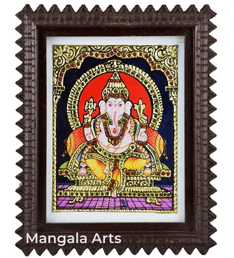 Ganesha Tanjore Acrylic Base Painting | Mangala Arts