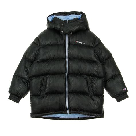 Champion Women's Long Jacket Black/azure Down Jacket | ModeSens