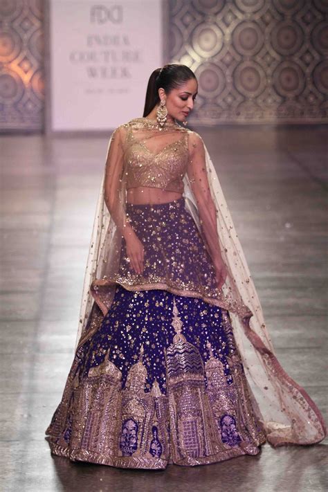 Bollywood actress Yami Gautam in Violet lehenga choli | Bridal lehenga ...