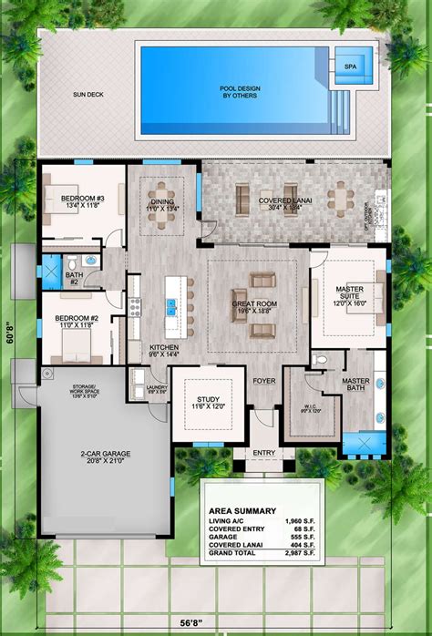 House Plan 207-00144 - Contemporary Plan: 1,960 Square Feet, 3 Bedrooms ...