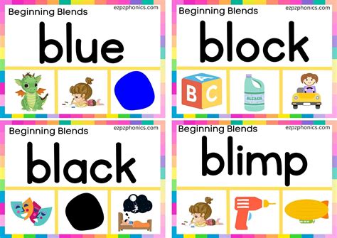 BL Beginning Blends Clip Cards Read The Words And Clip The Correct ...