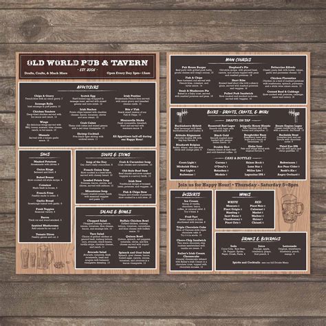 11X17 Menu Template