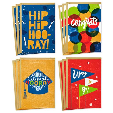 Assorted Bold and Bright Graduation Cards, Box of 12 - Boxed Cards ...