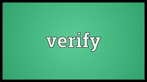 "Verify" Examples - YouTube