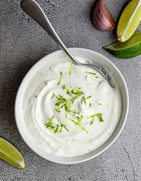 Lime Crema (5 minute recipe!) - Pinch and Swirl