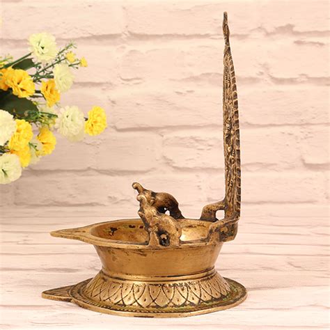 Shop Brass Laxmi Ganesha Oil Lamp | IndianShelf