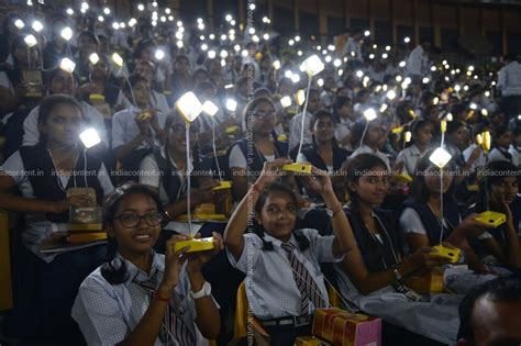 Buy Students hold solar lamps during Global Student Solar Assembly ...