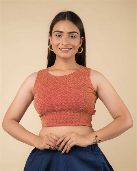 Advi Shimona Rani Banarasi Sleeveless Stretch Zari Blouse – Advi Blouses