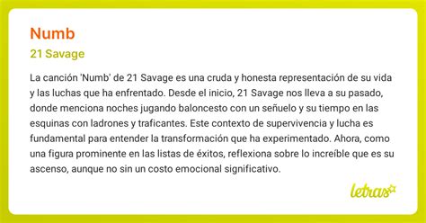 Significado de la canción NUMB (21 Savage) - LETRAS.COM