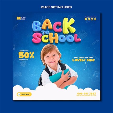 Back to school admission media post design | Premium PSD