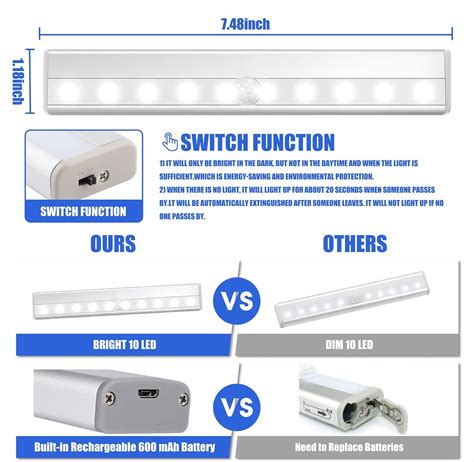 Buy Led Motion Sensor Closet Lights 6 Pack, Wireless Under Cabinet ...