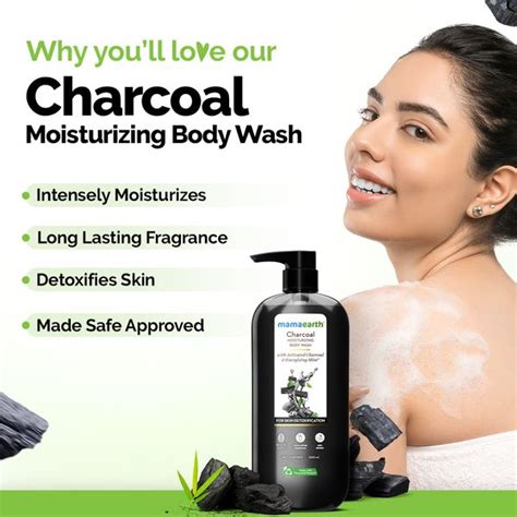 Charcoal Moisturizing Body Wash with Activated Charcoal & Energizing ...