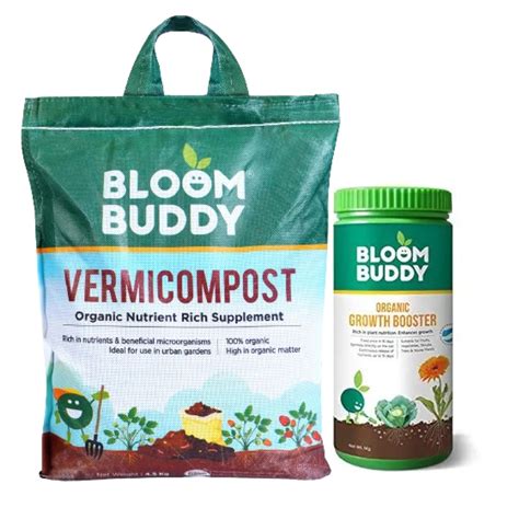 Bloom Buddy Vermicompost & Organic Growth Booster Fertilizer 1kg Combo ...