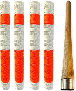 LIVOX Premium Cricket Bat 4 Grips With Wooden Grip Cone for Enhanced ...
