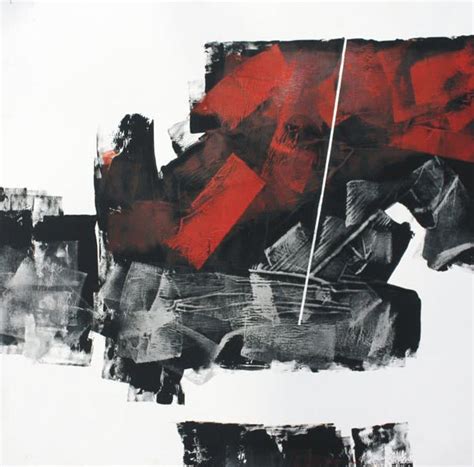 "Untitled 2": Red Oil Painting (20x20) by Sudhir Talmale – ArtZolo.com