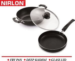 NIRLON Aluminium Induction Friendly Fry Pan and Kadhai Non-Stick ...