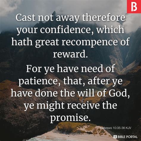 Hebrews 10:35-36 KJV - Inspirational Bible Verses