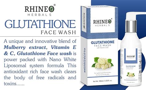 RHINEO HERBALS Glutathione Face Wash For Glowing Brightening & Blemish ...