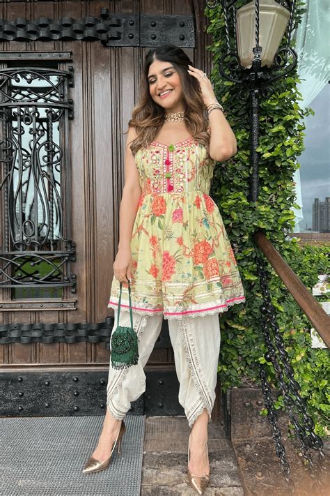 Sun Shine Yellow Suhani Peplum Dhoti Set | Gopi Vaid