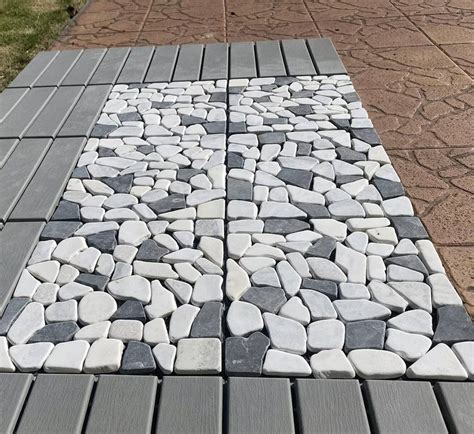 Plantex Mix Pebble Stone Deck Tiles for Terrace/Outdoor Waterproof ...