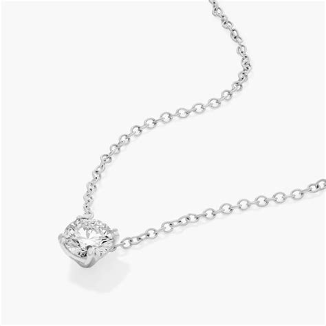 14K White Gold Double Prong Lab-Grown Diamond Pendant (0.50 CTW - F-G ...