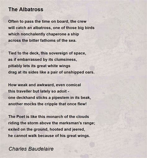 The Albatross Poem by Charles Baudelaire - Poem Hunter