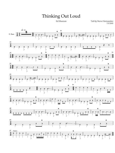 Guitar Chords For Ed Sheeran Thinking Out Loud Thinking Out Loud By Ed