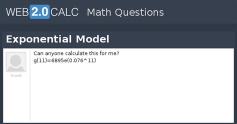 View question - Exponential Model