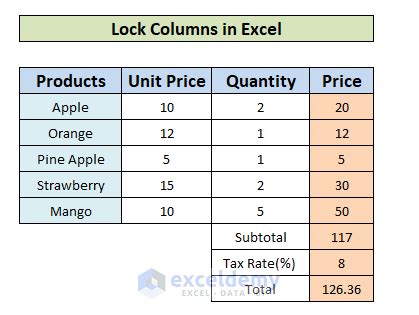 Excel File Lock Columns 的图像结果