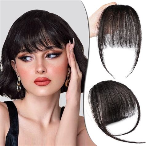 Feora Clip on Hair Extensions - Front Hair Bangs for Women - Wavy ...