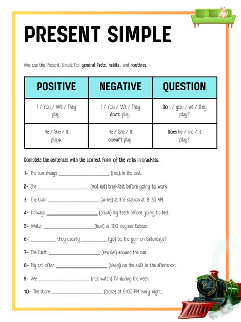 Image result for Present Simple Worksheet PDF