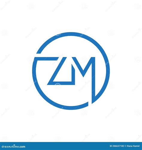 ZM Logo Design Vector Template. Initial Circle Letter ZM Vector ...